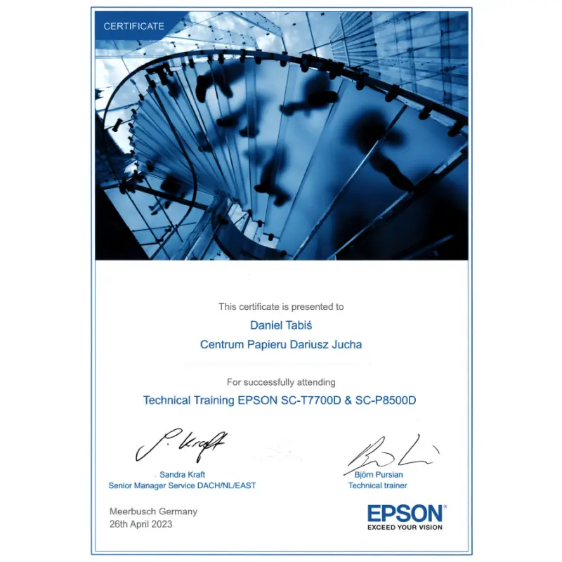 Autoryzowany serwis EPSON SC-T7700 / SC-8500